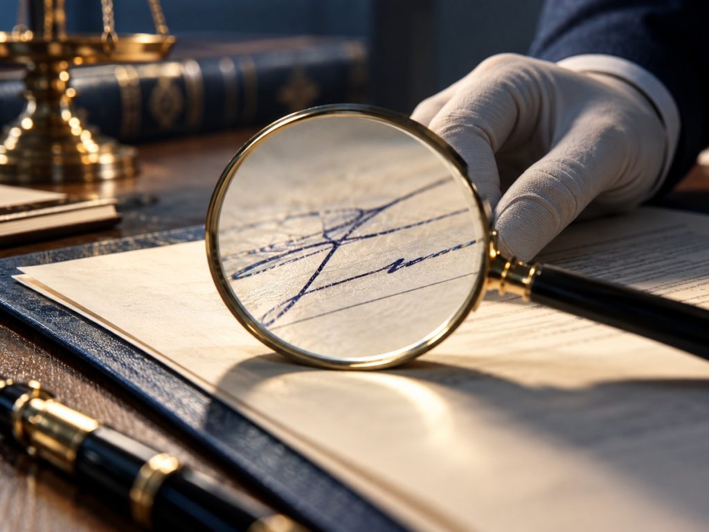 Manos revisando extractos y pruebas documentales
