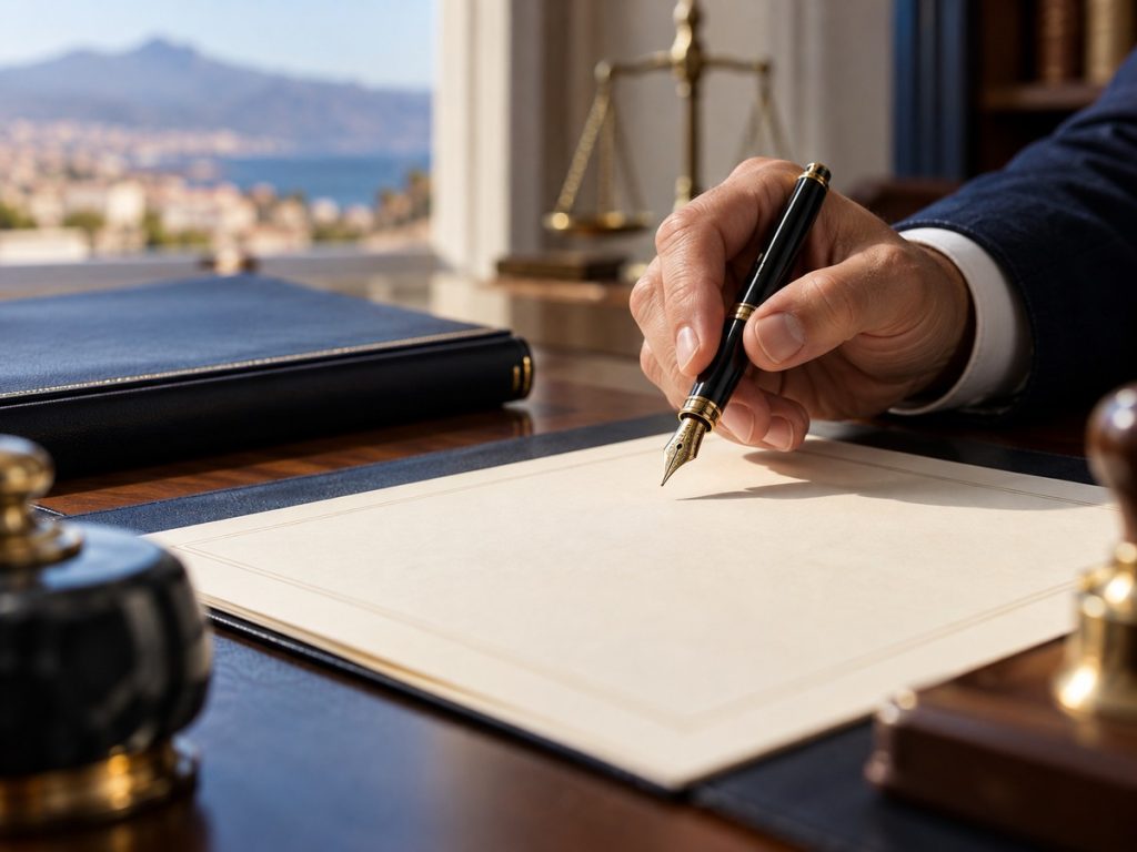 Manos revisando documentación de una herencia